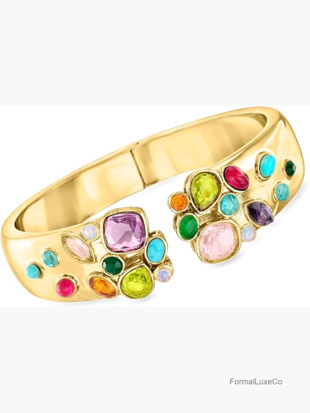 14kt Gold Plated Gemstone Cuff Bracelet - Women's